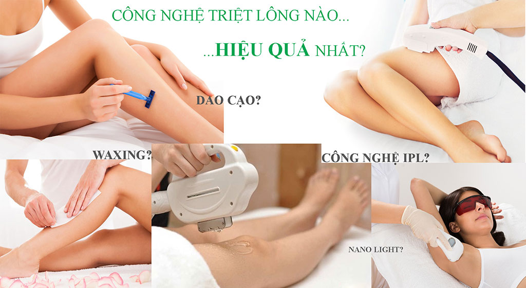 triệt lông tay chân so sánh